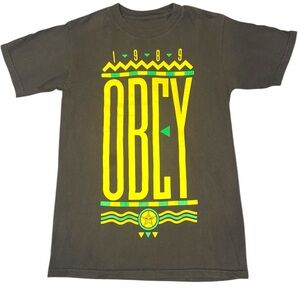 Obey Tee with Yellow and Green Graphic